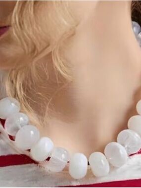 White Bead Necklace - Elegant Women’s Jewelry